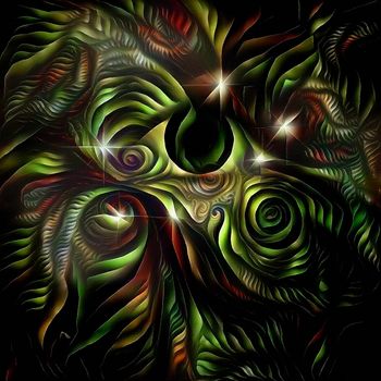Mystic eye and colorful stars abstract design