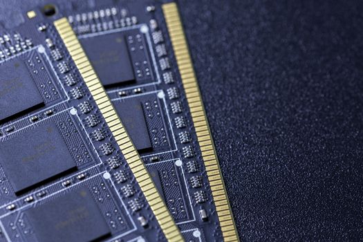 black pc memory universal dark cloesup background with selective focus.