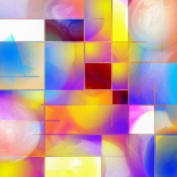 Colorful abstract composition. Mondrian style inspired