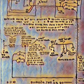 Modern art. Image of schematic diagram.