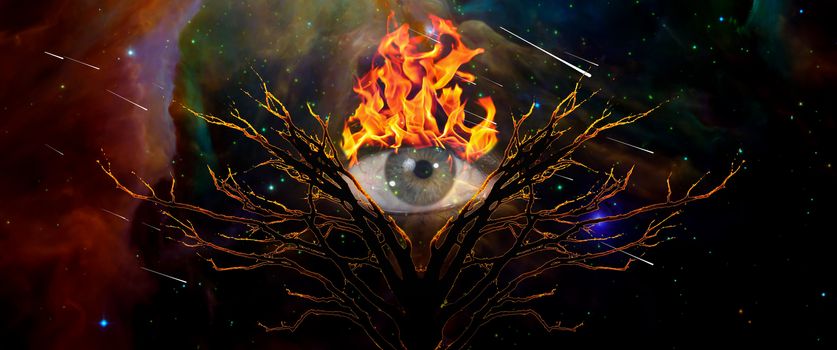 Mystic Tree of Life and Burning Eye of God