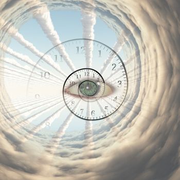 God's Eye, time spiral and vortex of clouds