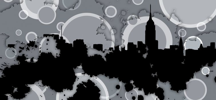 New York skyline silhouettes. Abstract background. 3D Rendering