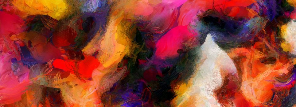 Vivid Abstract Painting. Wide brush strokes