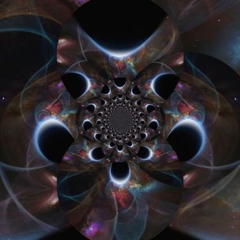 Abstract sci-fi painting. Space Fractal