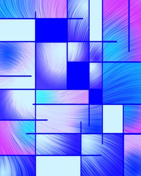 Abstract pattern in Mondrian style. 3D rendering