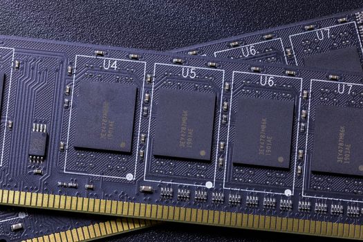 black pc memory universal dark cloesup background.