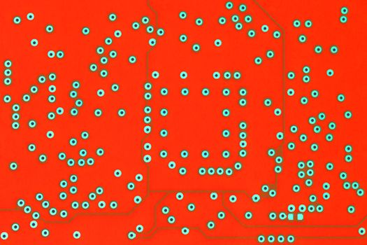 a back side of lush lava color curcuit board flat background without any components.
