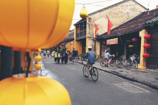 Hoian, Vietnam - 12 January, 2020: Hoi An ancient town, UNESCO world heritage. Hoi An is one of the most popular destinations in Vietnam.