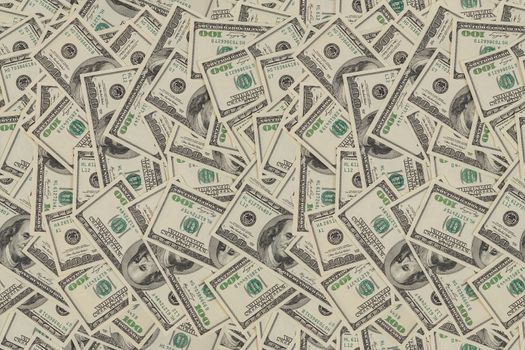 flat seamless texture and background of real one hundred united states of america dollar banknotes