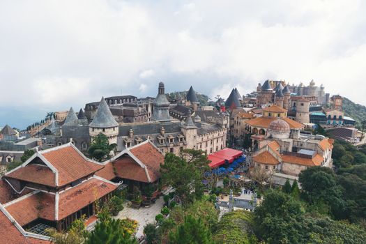 Bana hills French village, the famous tourist destination of Da Nang, Vietnam