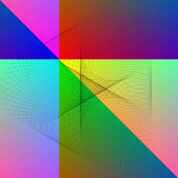 Geometric Abstract. Mesh on colorful background