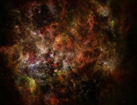 This image from ESA's Herschel Space Observatory shows of a portion of the Rosette nebula, a stellar nursery about 5,000 light-years from Earth in the Monoceros, or Unicorn, constellation.