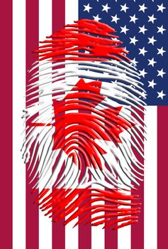 Canadian fingerprint on US national flag