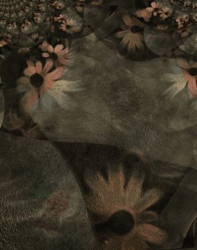 Daisy Abstract. Grunge style, muted colors