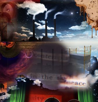 Factory of dreams. Surreal digital art