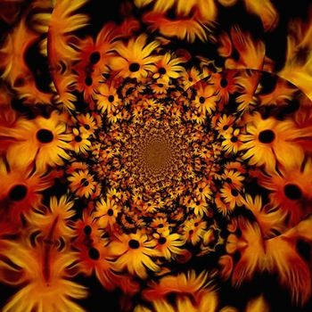 Flowers fractal. Artwork for creative graphic design