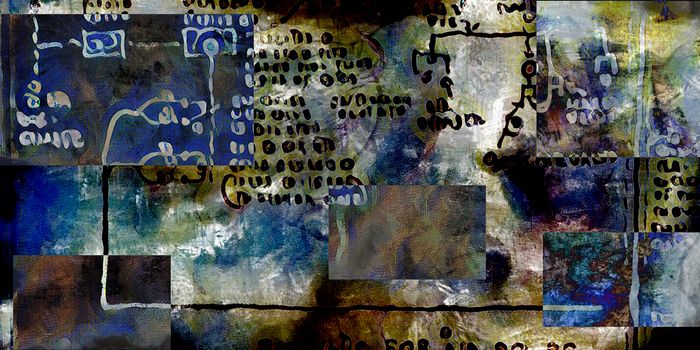 Muted Abstract Painting. Blurred symbols