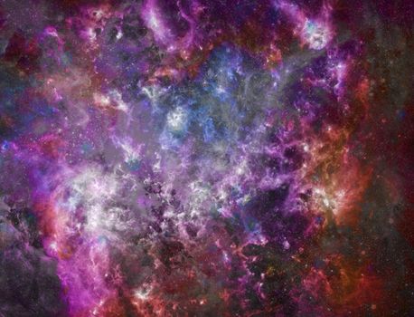 Big Babies in the Rosette Nebula. Colorful space
