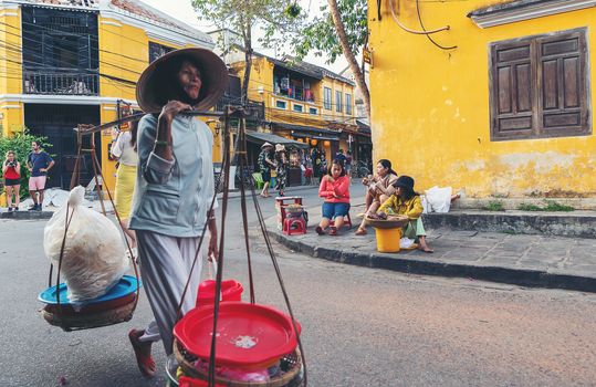 Hoian, Vietnam - 12 January, 2020: Hoi An ancient town, UNESCO world heritage. Hoi An is one of the most popular destinations in Vietnam.

