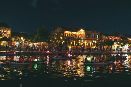 Hoian, Vietnam - 12 January, 2020: Hoi An ancient town, UNESCO world heritage. Hoi An is one of the most popular destinations in Vietnam.

