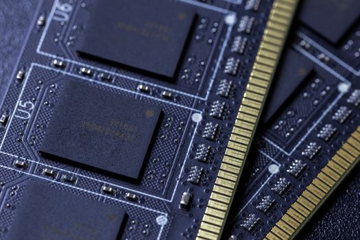 black pc memory universal dark cloesup background with selective focus.