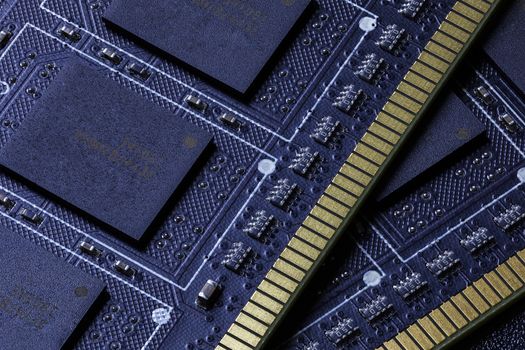 black pc memory universal dark cloesup background with selective focus.