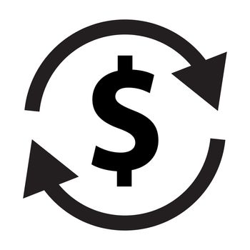 money transfer icon on white background. money sign. flat style. currency exchange icon for your web site design, logo, app, UI. Money convert concept.