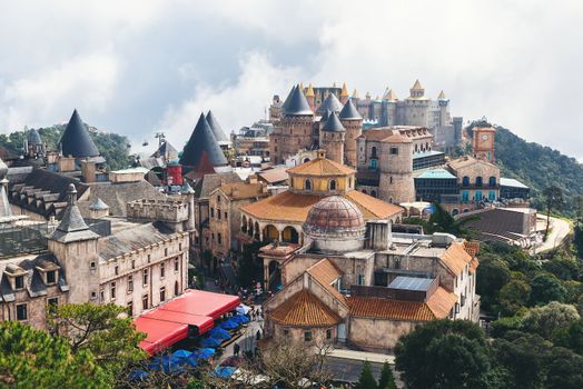 Bana hills French village, the famous tourist destination of Da Nang, Vietnam