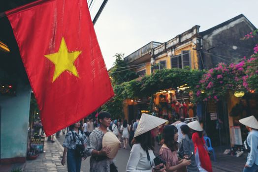 Hoian, Vietnam - 12 January, 2020: Hoi An ancient town, UNESCO world heritage. Hoi An is one of the most popular destinations in Vietnam.