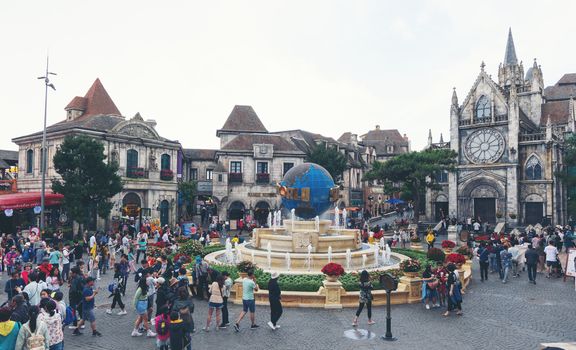 Bana hills, Vietnam 11-January-2020 : Bana hills French village, the famous tourist destination of Da Nang, Vietnam