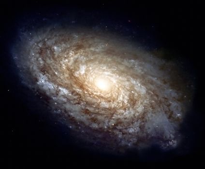 Vivid Galaxy in Space. Digital painting