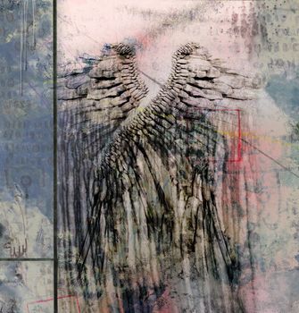 Modern dark art. Angel Wings