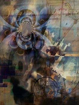 Modern digital art. Geometric abstract and fractal
