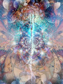 Digitized Soul. Spirit emerges from binary code space