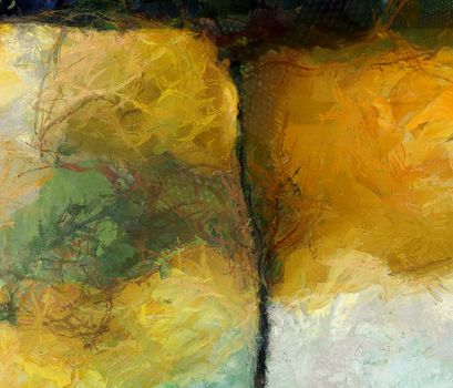 Muted Abstract Painting. 3D rendering