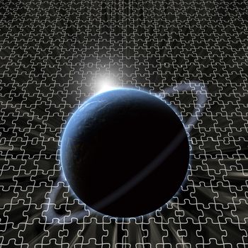 Puzzle Planet Backgorund. 3D rendering