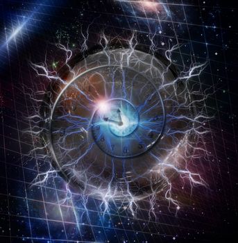 Spiral of time enclosed in crystal sphere