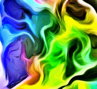 Vivid abstract painting of colors and lines