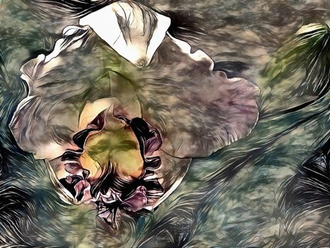 Abstract Iris Flower. 3D rendering