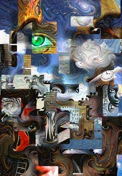 Surreal puzzle. Modern abstract art