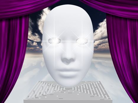 Human face mask and curtains