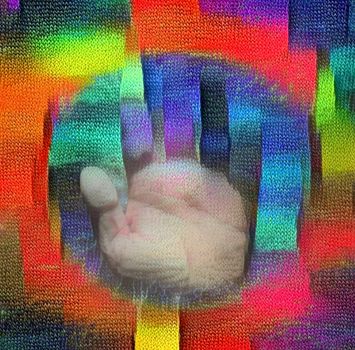 Colorful Hand. Modern abstract art