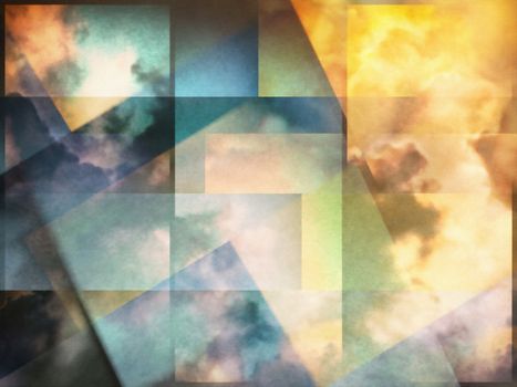 Colorful clouds. Modern abstract art with geometric shapes