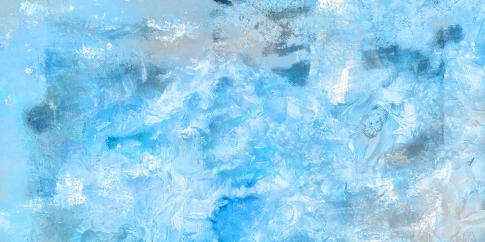 Abstract painting in blue soft colors