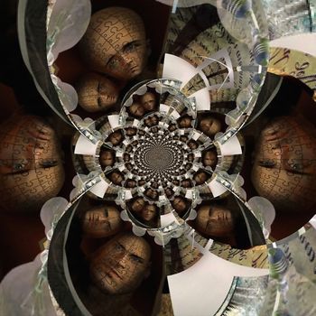 Maze Man. Abstract fractal. 3D rendering