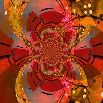 Geometric abstract. Mirrored fractal composition