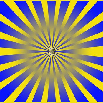Yellow blue rays. Abstract background