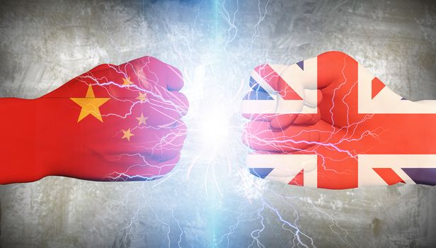 UK vs China. Men fists