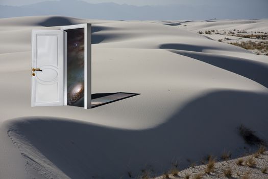Door to another dimension in white desert